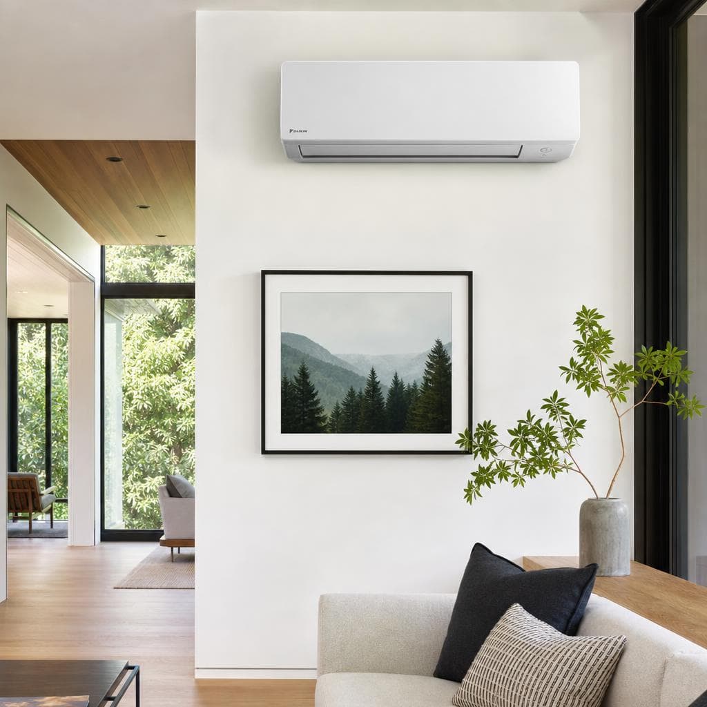 Ductless mini-split air handler installed in a Pacific Northwest home