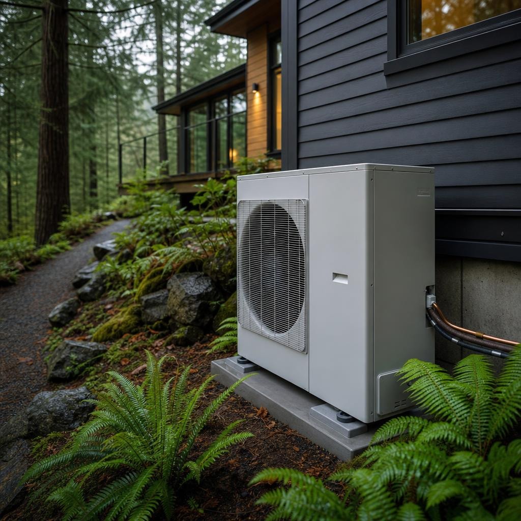Heat pump installation at a Kent, WA home